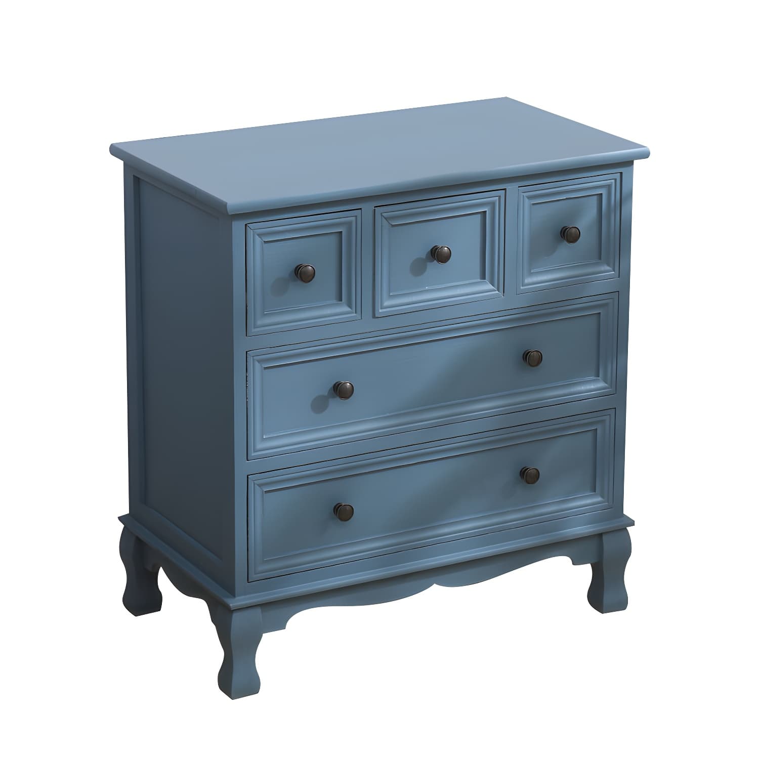 Vintage Solid Wood Dresser 14" W Vertical Storage Chest with Drawers