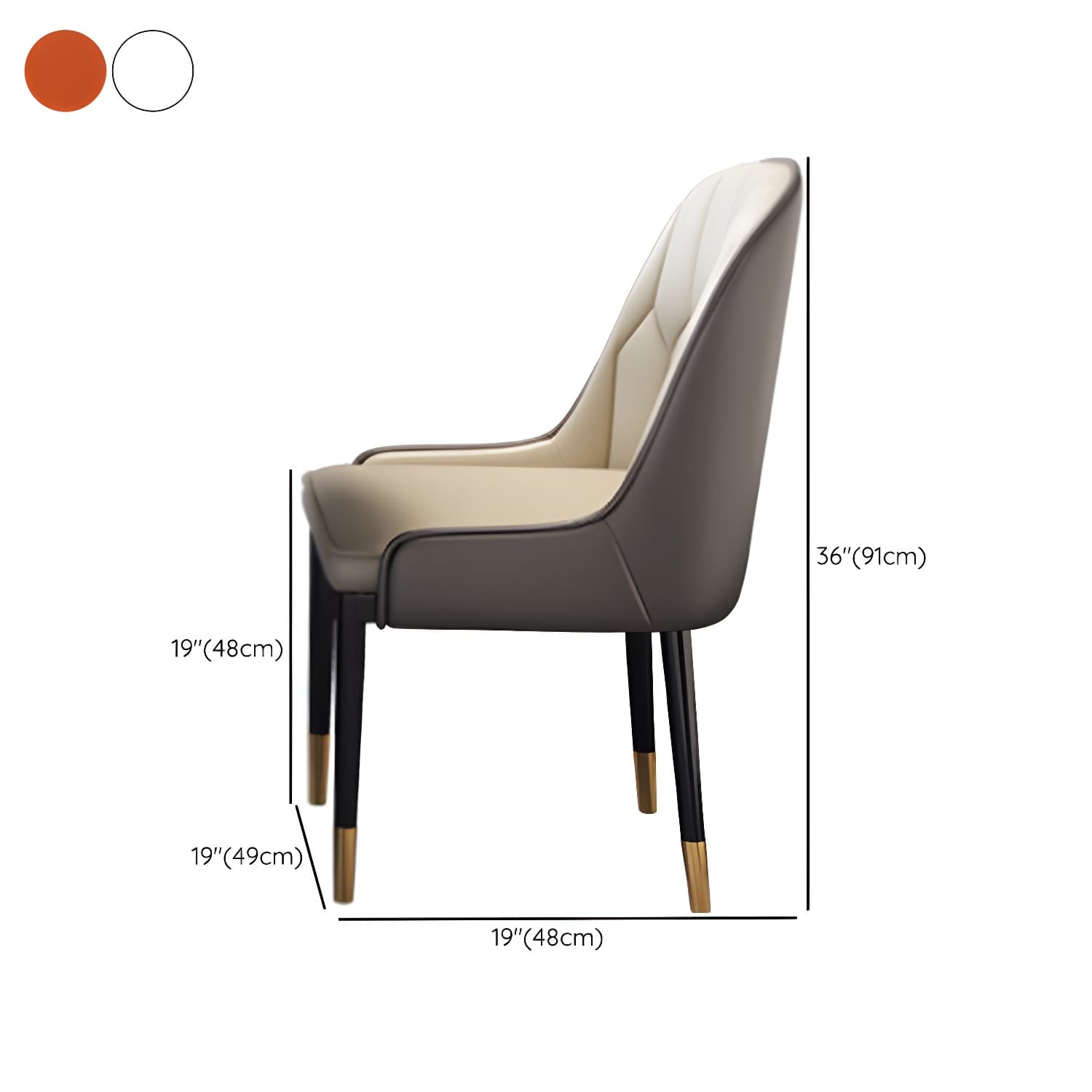 Glamorous Round Marble Dining Set with Gold Metal Pedestal Base and Upholstered White Chairs thumbnail 16