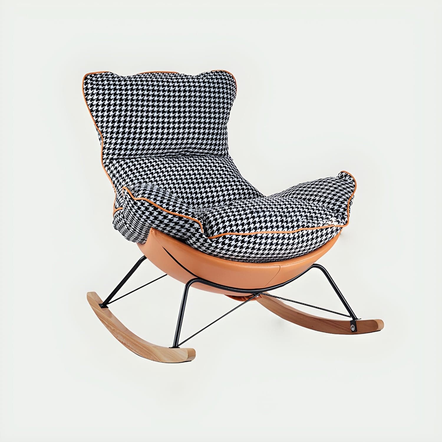 Comfortable Upholstered Rocking Chair with Solid Wood Frame for Modern Home Decor thumbnail 2