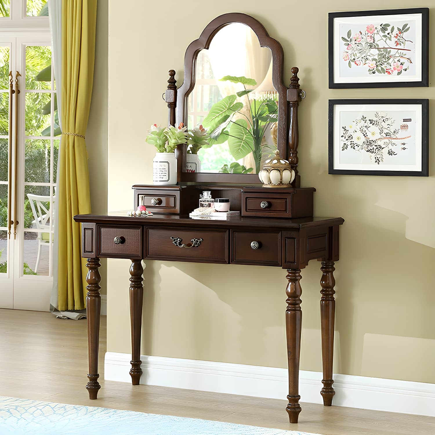 Old School Auburn Sleeping Quarters Rubberwood Push-Pull Tabletop Storage thumbnail 11