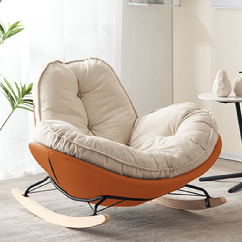 Modern Upholstered Rocking Chair - Small Height, Strongly Built Supporting 398lbs+ Weight thumbnail 5