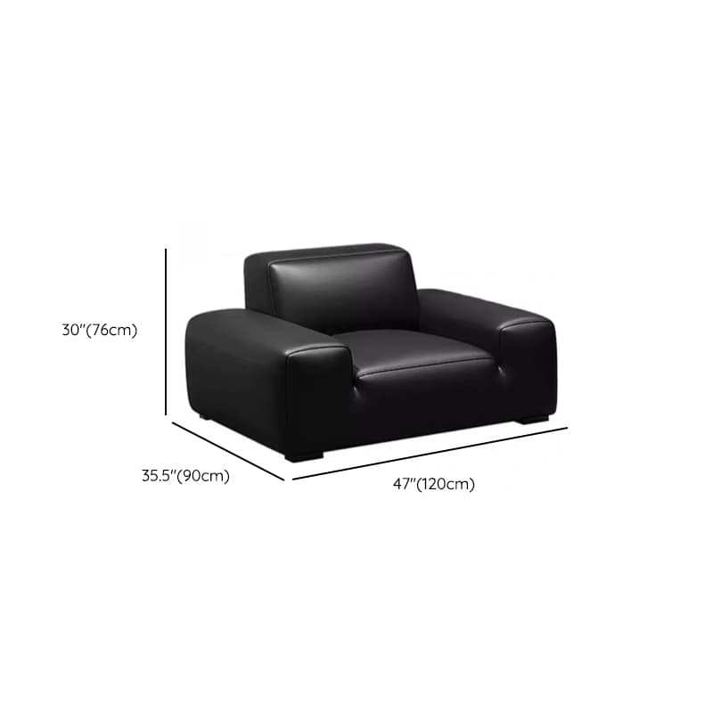 Modern Solid Color Water Resistant Sofa in Midnight Black with 6-seater Capacity and 2 Pillows thumbnail 8
