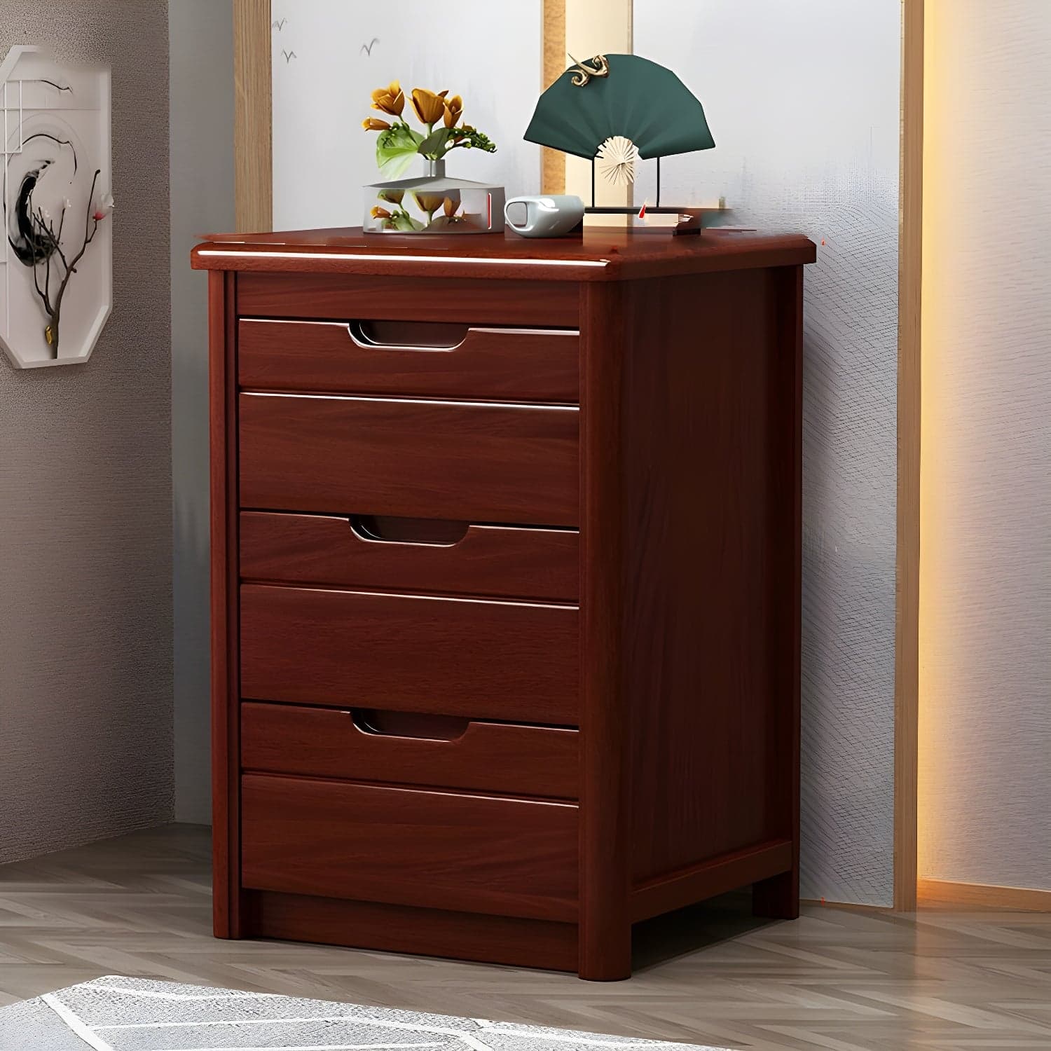 Traditional Wood Dresser with Drawers - Narrow Vertical Design - 40cm Width - Self Close Glides thumbnail 4