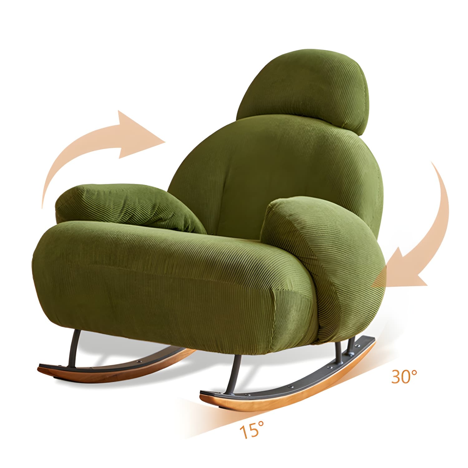 Rocking Accent Chair Solid Wood Contemporary Living Room Spindle thumbnail 16