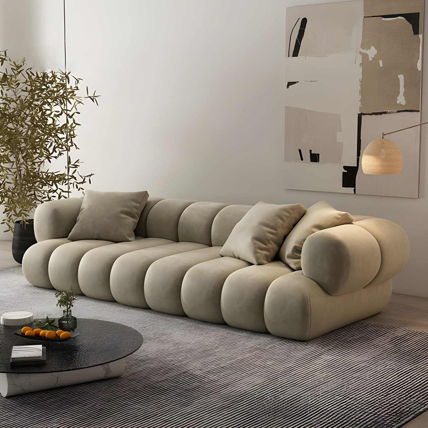 Scandinavian Green Sofa with Tuxedo Arm and Sewn Pillow Back thumbnail 3
