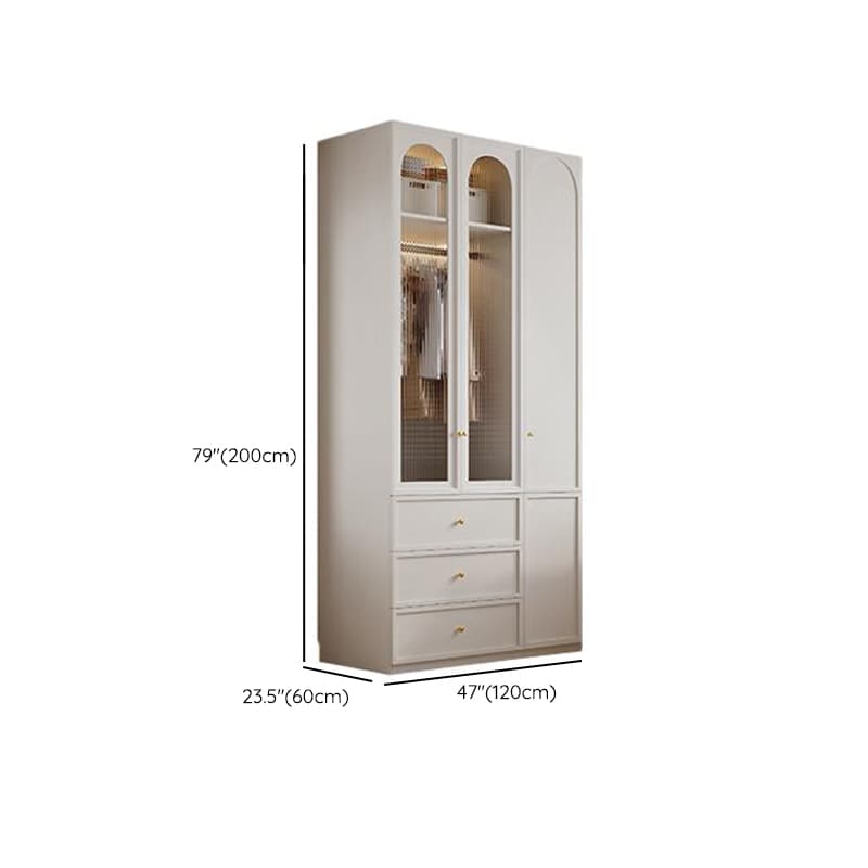 Minimalist Manufactured Wood Independent Almirah with 3-Drawer, Interior Shelves, and Clothing Rod thumbnail 25