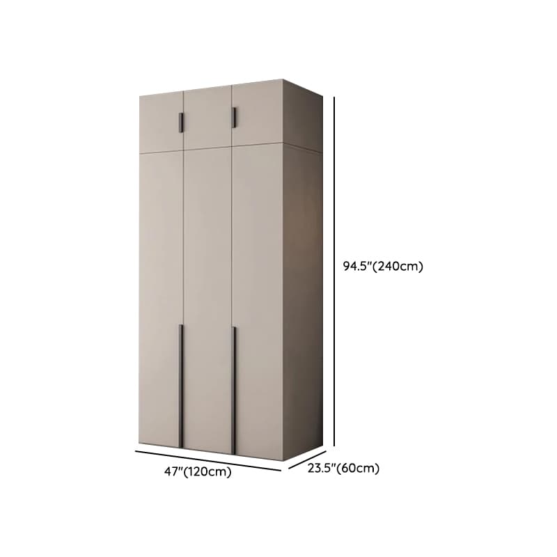 Light Gray Trendy Detached Armoire Cabinet with Soft Close Door, Interior Shelves, and Hanging Rod thumbnail 21