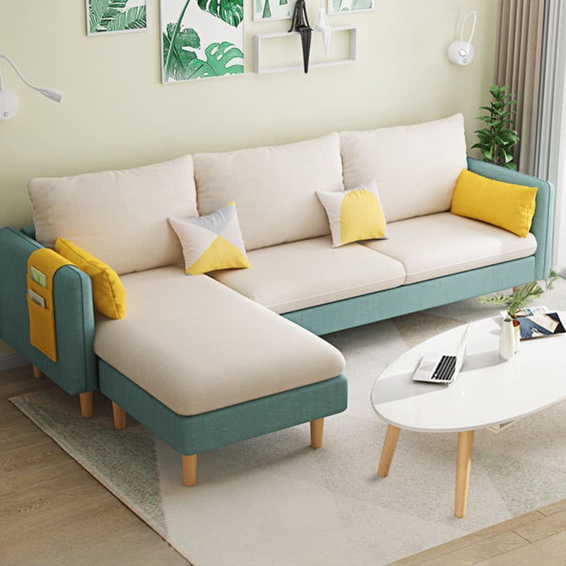 Modern Simple Style L-Shape Natural Wood Reversible Corner Sectional for Living Space thumbnail 15