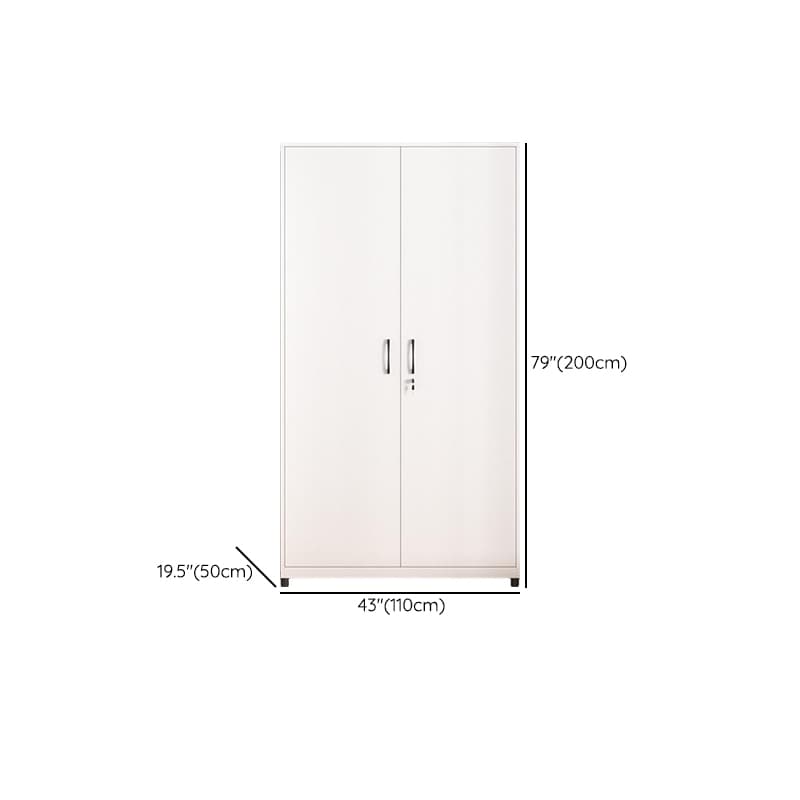 White Modish Steel Independent Armoire Cabinet with Adaptable Shelf, Soft Close Door, and Clothing Rod thumbnail 23