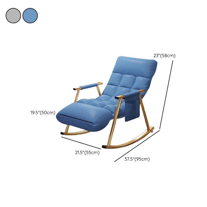 Modern Indoor Rocking Chair Upholstered, Tufted and Custom Fit with slipcover, Metal Legs thumbnail 19