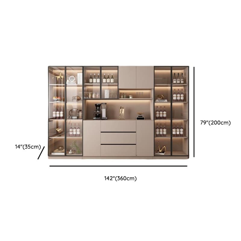 Wide/Standard/Narrow Modern Timber 3 Drawers 2 Shelves/3 Shelves/1 Shelf Glass Doors Pantry Hutch Sideboard thumbnail 26