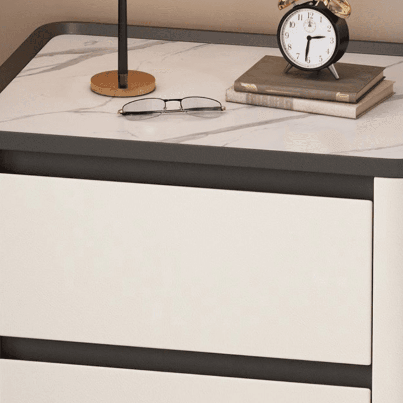 Stylish Bedside Cabinet Nightstand with 2 Drawers and Sintered Stone Countertop thumbnail 16