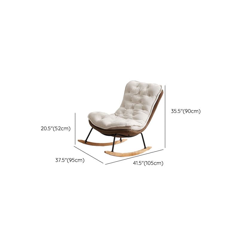 Modish Sand Ash Upholstered Rocking Accent Chair with Spindle Back and Stain Resistant thumbnail 22