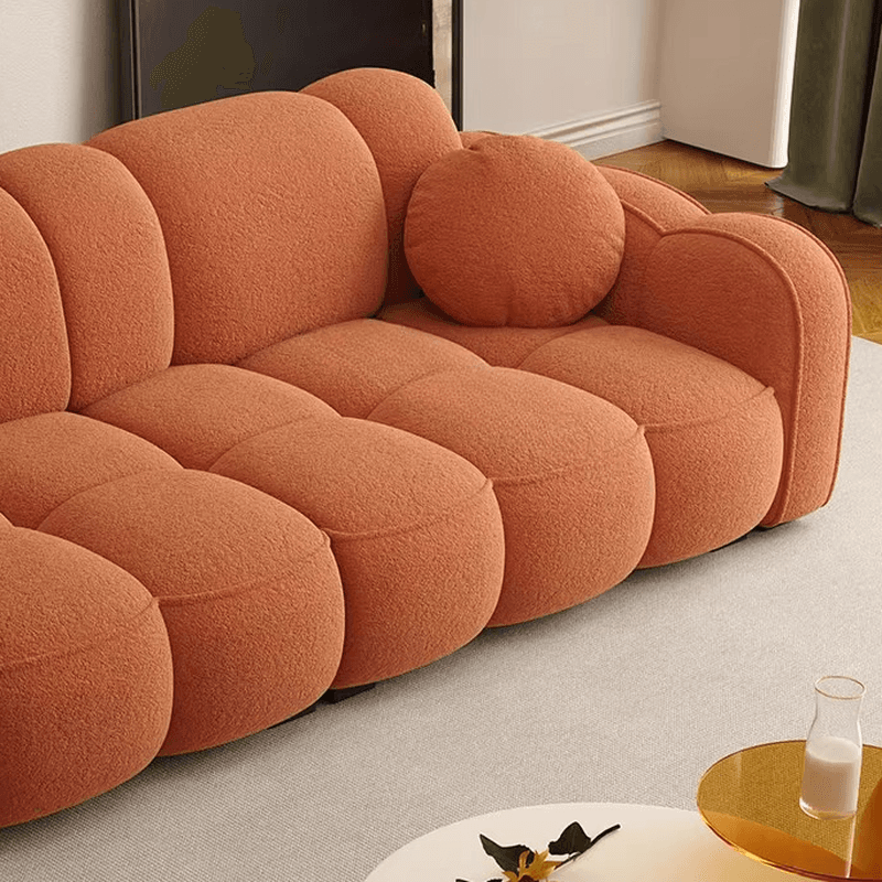 Modish Solid Color Standard Sofa Stain Resistant/Water Resistant Dove Grey/Apricot Color/Mocha with 2 Pillows & Armrest for 4 Person/3-seater thumbnail 12
