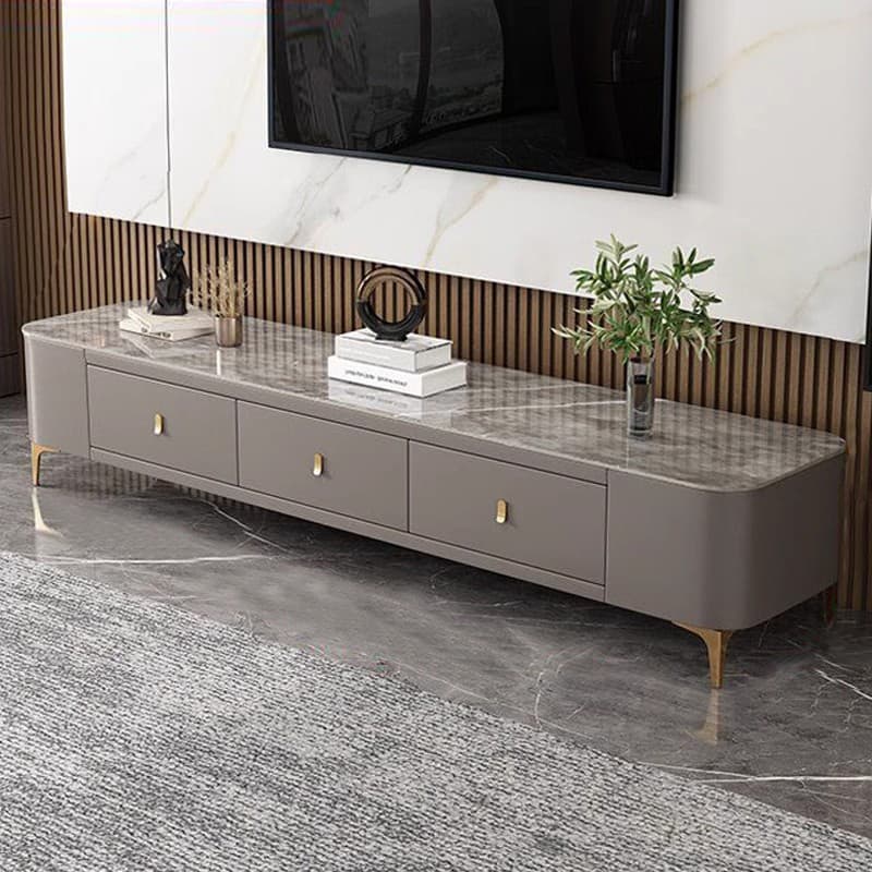 Luxurious Rectangular Glass TV Stand with Storage Drawers, 11.8"W x 15.4"H thumbnail 6