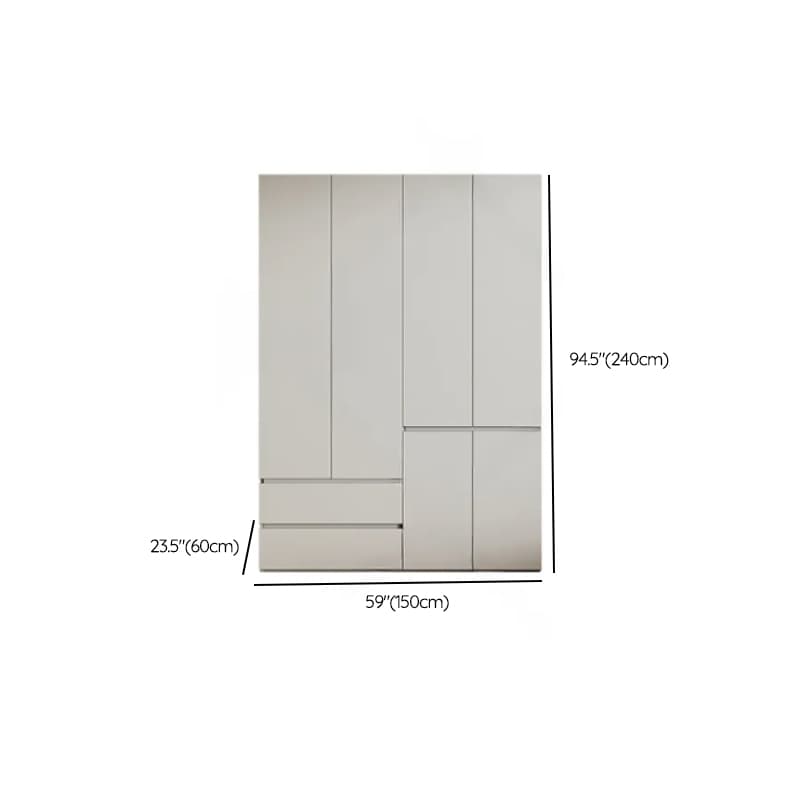 Cream Trendy Reclaimed Wood Wardrobe Armoire with Soft Close Drawer, Soft Close Door, Interior Shelves, and Clothing Rod thumbnail 70