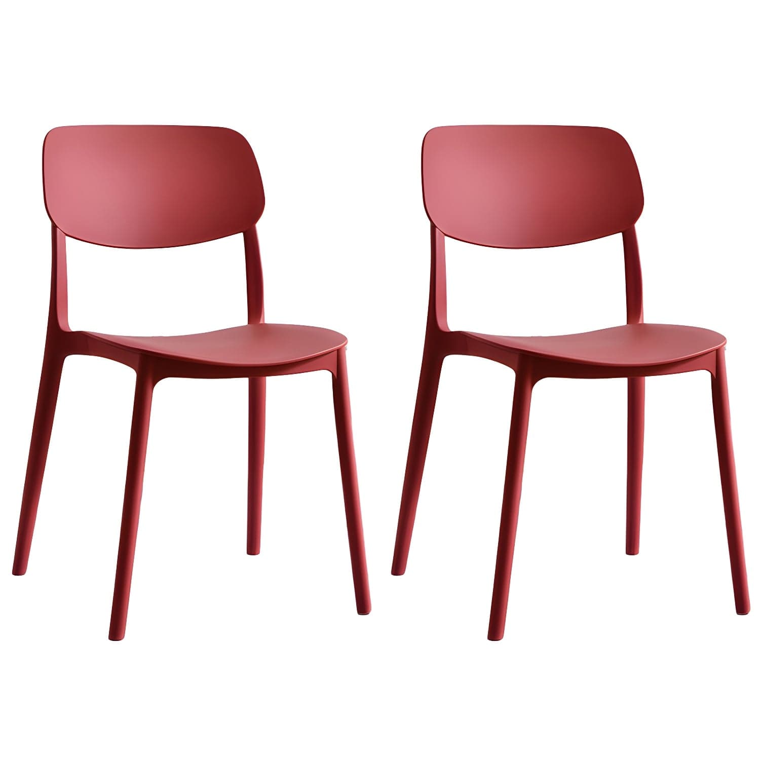 Scandinavian Stackable Armless Dining Chairs Plastic Open Back Dining Side Chair thumbnail 9