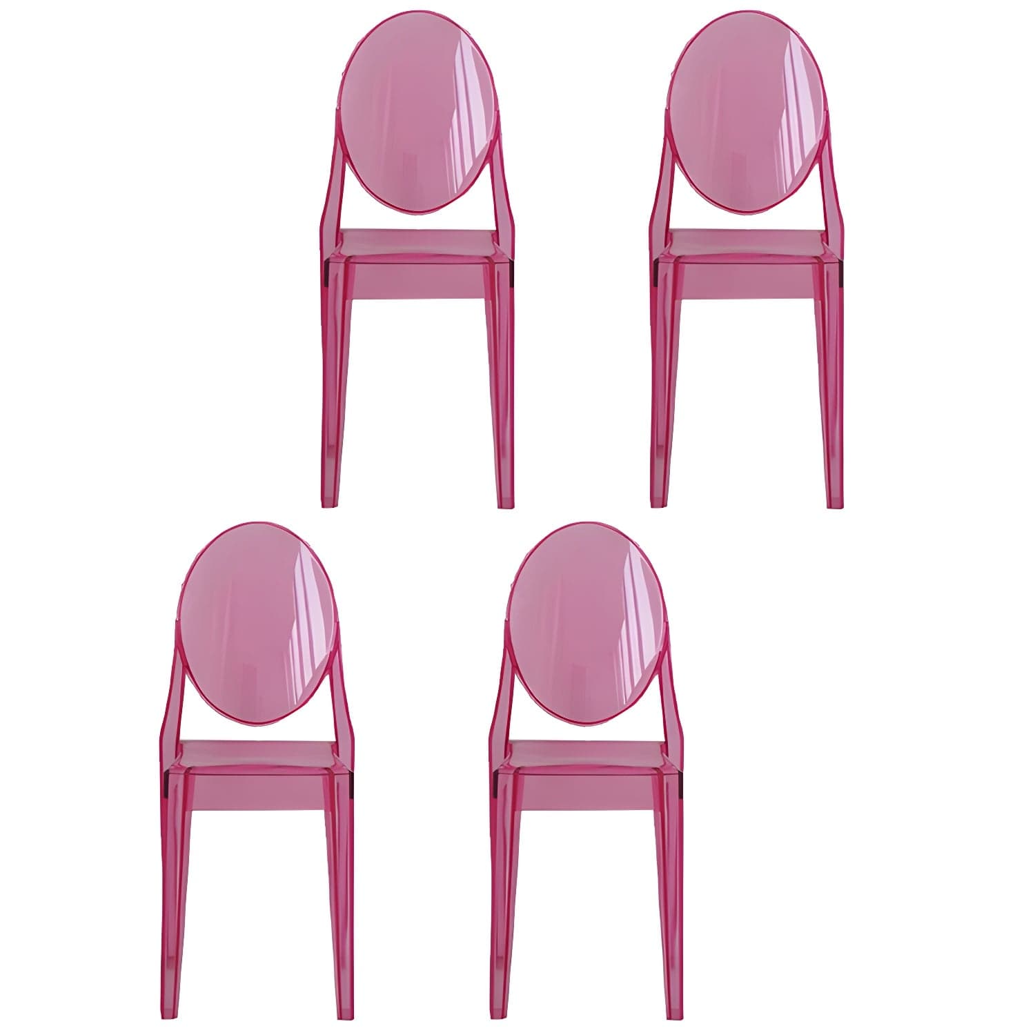 Scandinavian Winehouse Plastic Side Chair Transparent Open Dining Chair (Set of 4) thumbnail 9