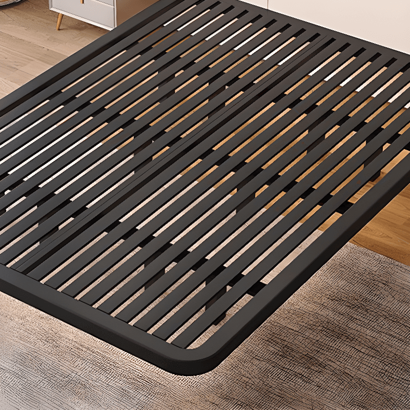 Trendy Alloy Floating Bed Tool-Free Assembly Bedroom, White/Black thumbnail 8