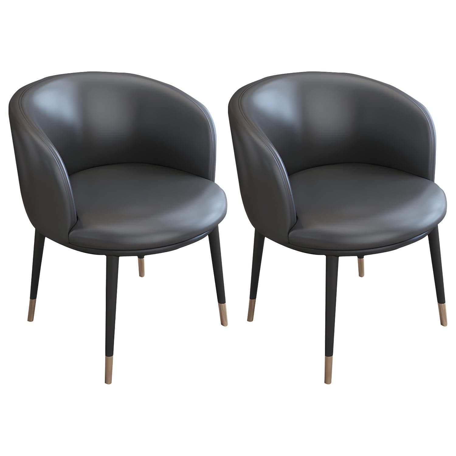 Faux Leather Contemporary Dining Chair with 4 Legs Matte Finish Solid Back Chair thumbnail 3