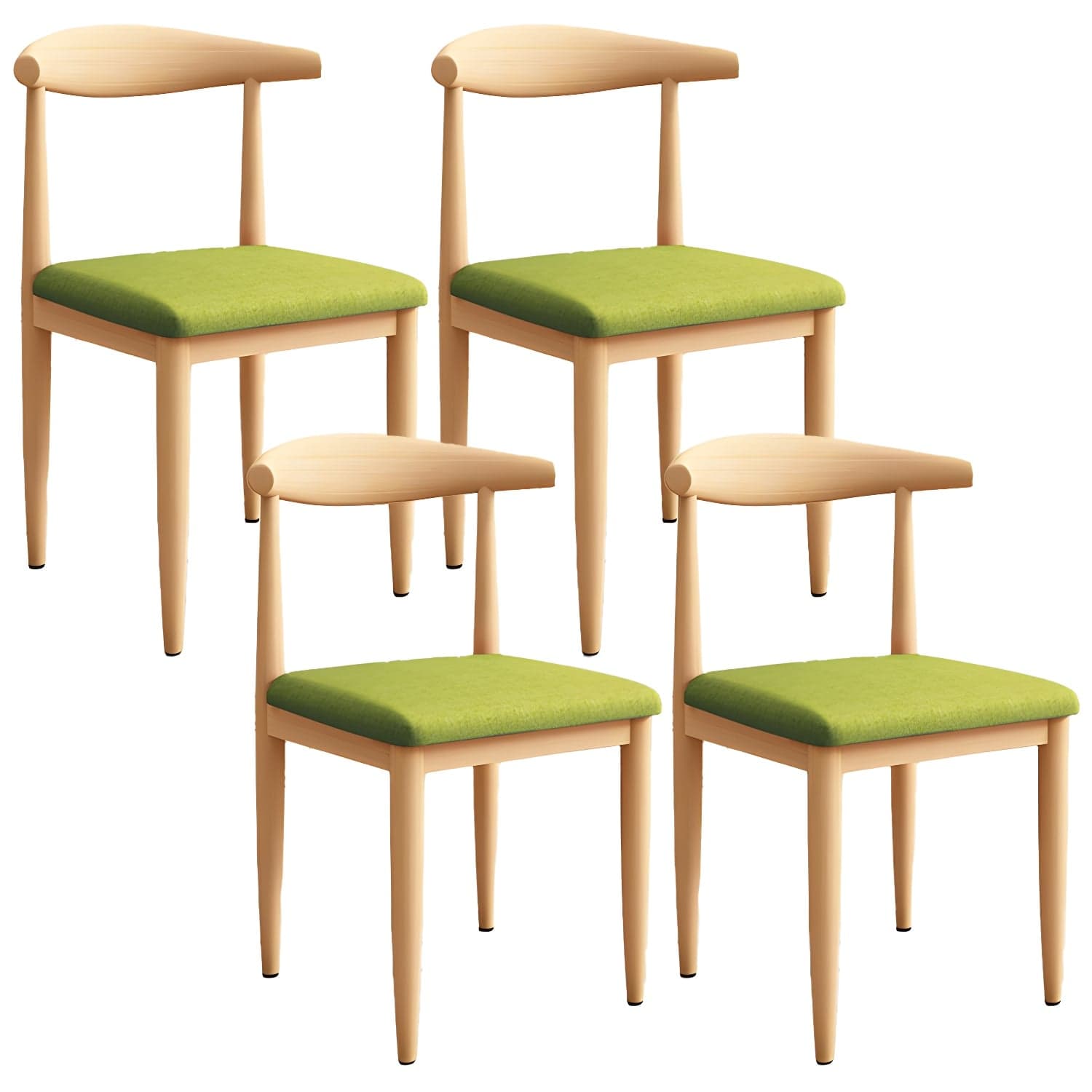 Modern Kitchen Dining Chairs Open Back Dining Chair with Metal Base thumbnail 10