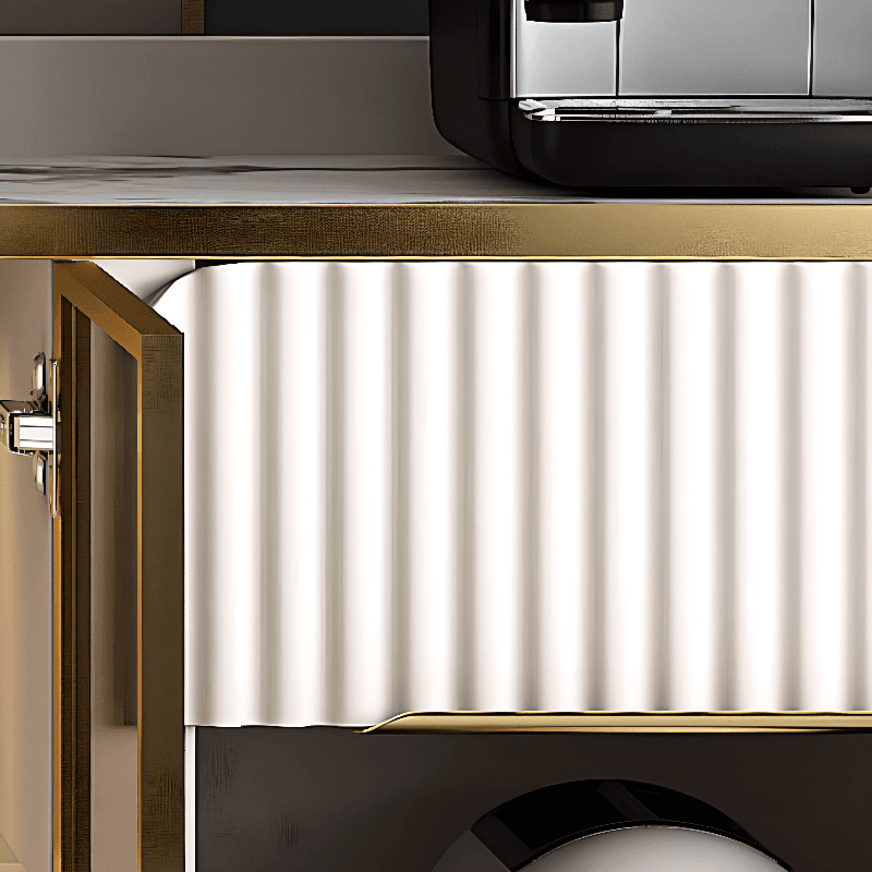 Floor Server/Buffet Table in Slab for Living Room with Glass Doors and Slate Countertop in a Luxurious Style thumbnail 7