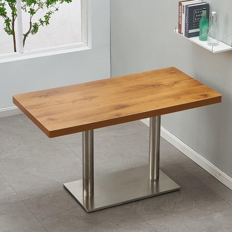 Art Deco Rectangular Dining Table with Lumber Top, Fixed Table Mechanism in Ink/White/Sepia thumbnail 7