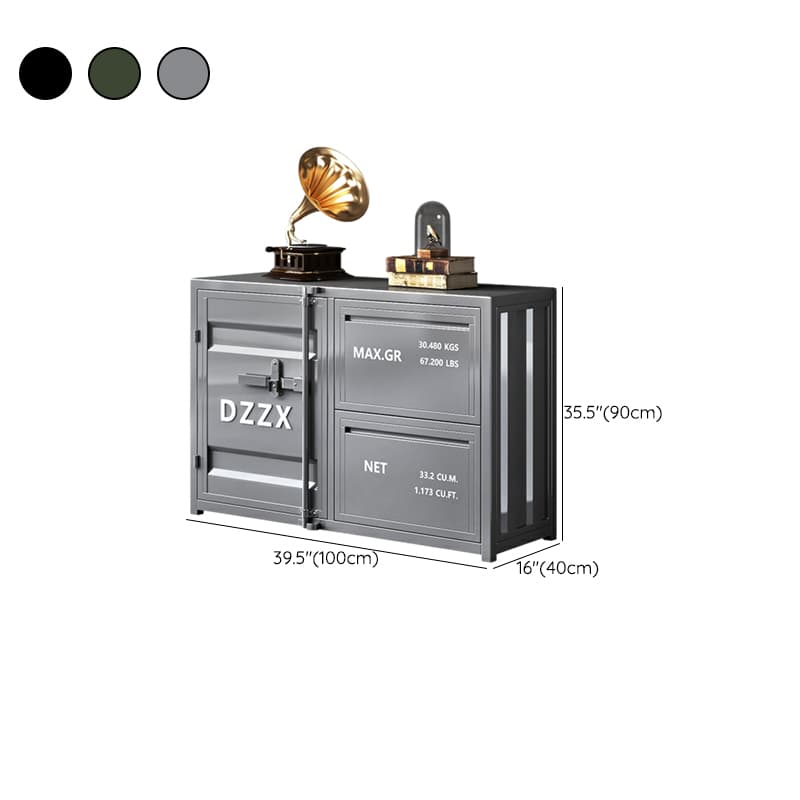 Industrial Metal Sideboard Credenza with Cabinets and Drawers thumbnail 17