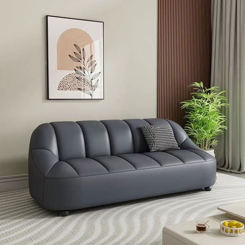 Tear Resistant Sofa Couch/Loveseat in PU Material with Black/Grey/Ivory Upholstery and 1 Pillow thumbnail 4