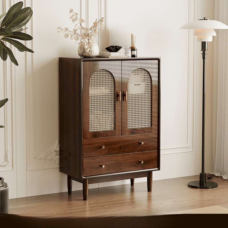 Independent Composite Wood Utility Storage Cabinet with Cabinet, Glass Door, Flexible Shelf, and Cabinet Knobs in Cocoa thumbnail 1