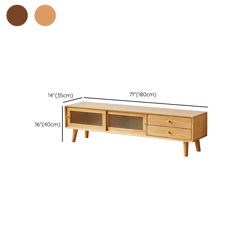 Modern TV Stand with Wood Material & Low Height Featuring Drawers thumbnail 12