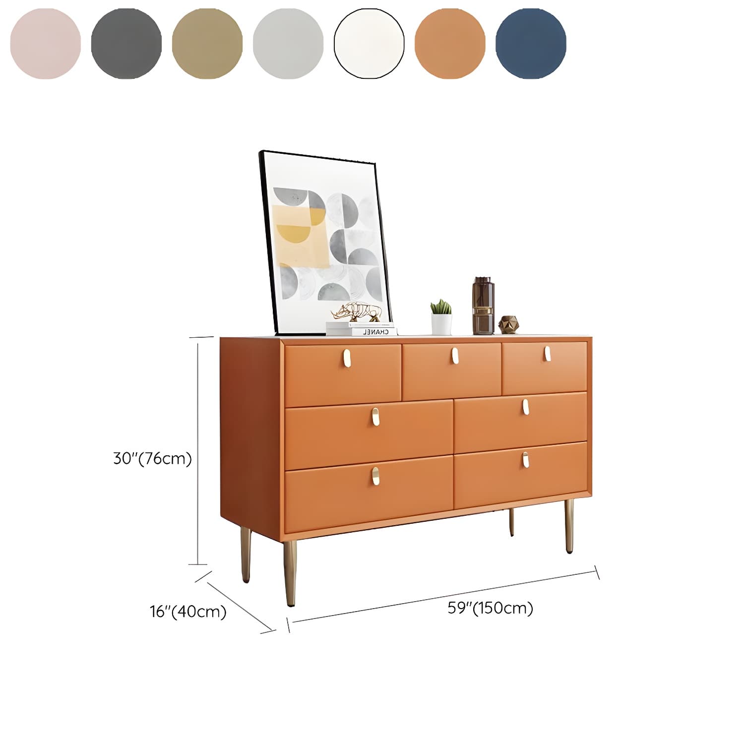 15.6-inch W Storage Chest Classic Glam Dresser with 5/6/7/9 Drawers thumbnail 24