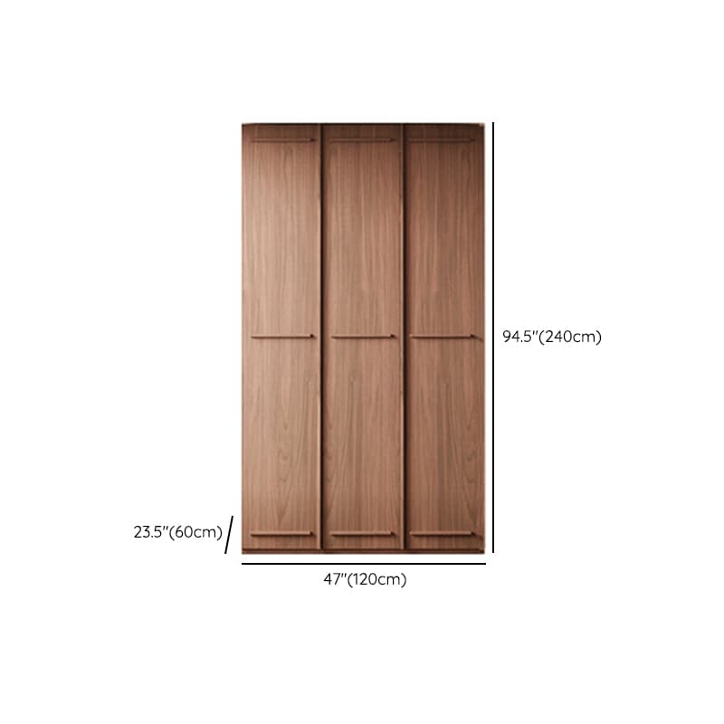 Simplistic Wood Color Timber Wardrobe Closet with Soft Close Door, Interior Shelves, and Hanging Rod thumbnail 23