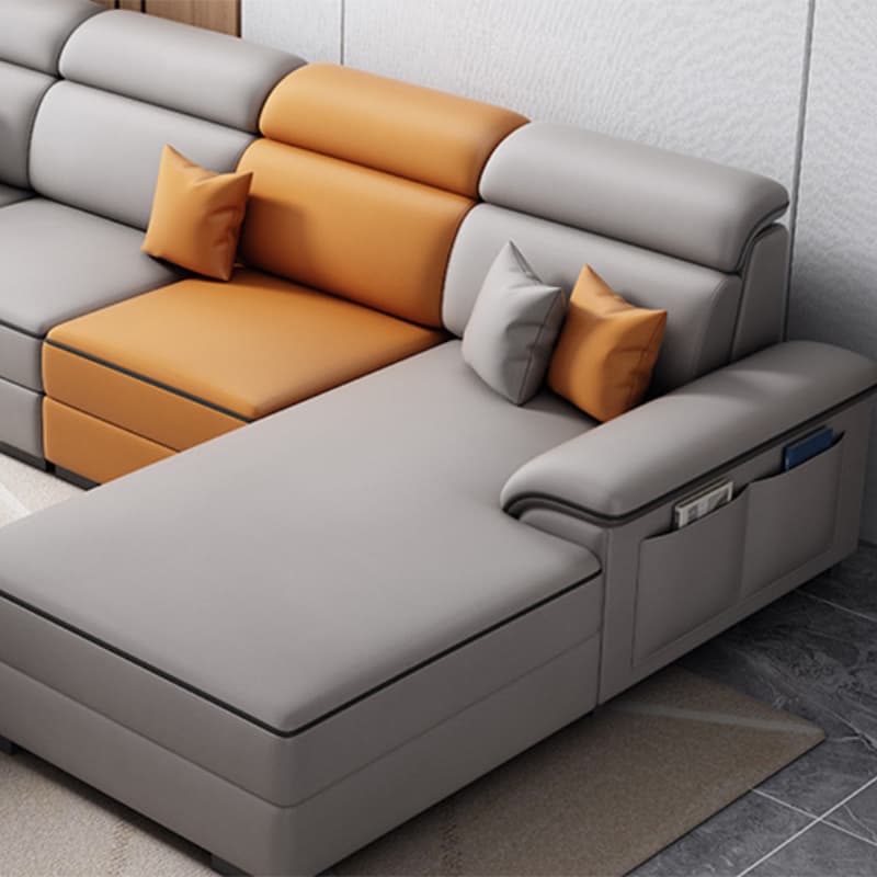 Modern L-Shape Right Hand Facing Sofa & Chaise with Concealed Support thumbnail 11