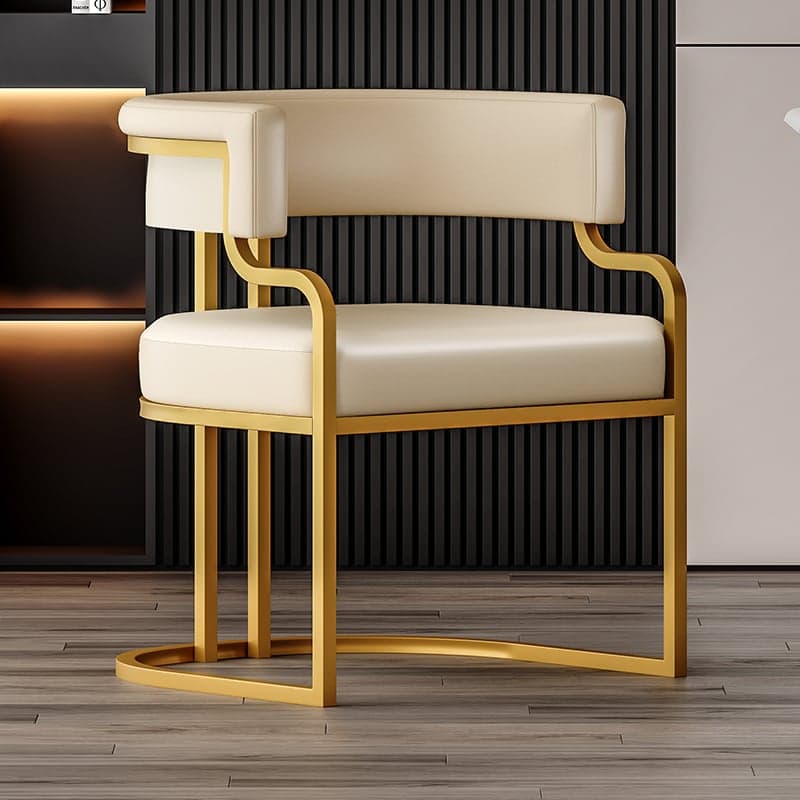Elegant Framed Arm Chair with Gilded Legs, Secure Foot Pads, and Felt Padding thumbnail 5