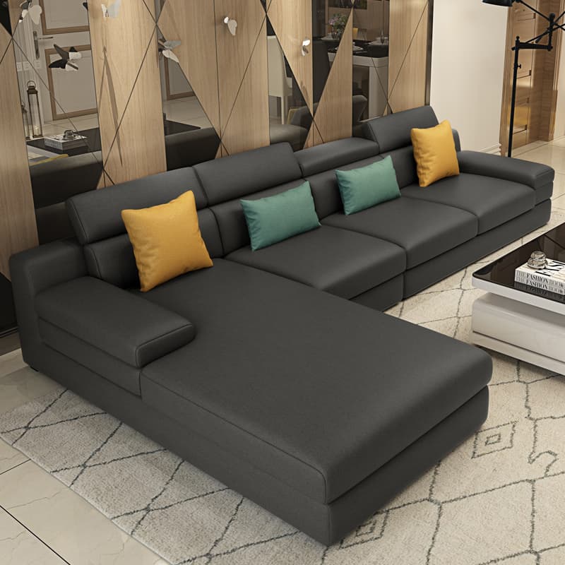 L-Shape Sofa Chaise with Left Hand Facing Orientation, Standard Foam Seat, Adjustable Headrest, and Concealed Support thumbnail 9