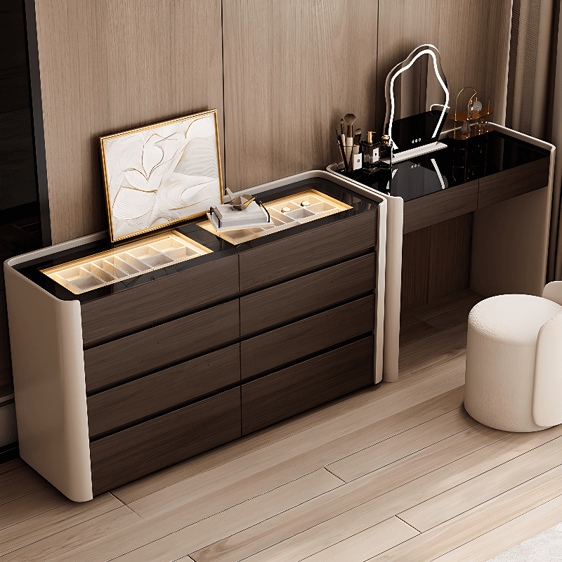 Auburn Multi-Purpose Vanity Set with 10 Drawers, Lighting, and 2-in-1 Functionality thumbnail 3
