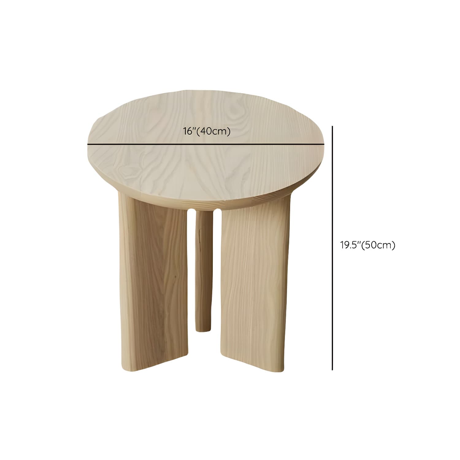 Scandinavian Round Wood Coffee Table with Three-Leg Base and Standard Height thumbnail 11