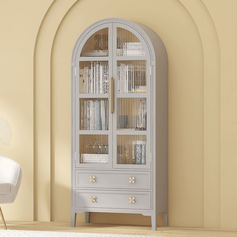 Self-supporting Grey /Azure/Peony Natural Wood Accent Cabinet with Squared Leg Drawing Room thumbnail 2