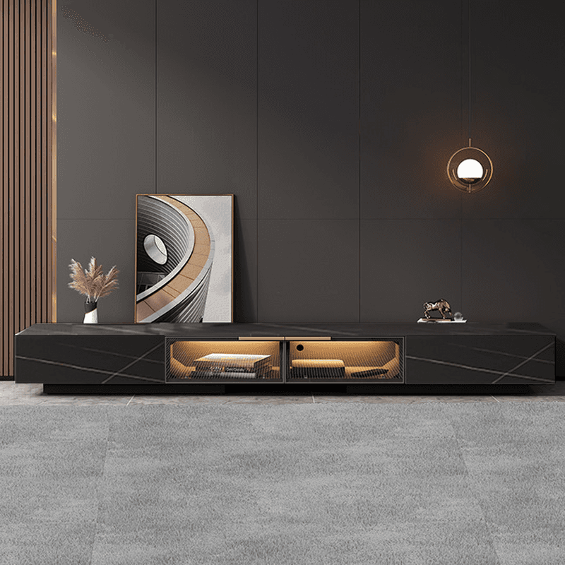 Rectangular TV Stand for Drawing Room with Light and Door thumbnail 7