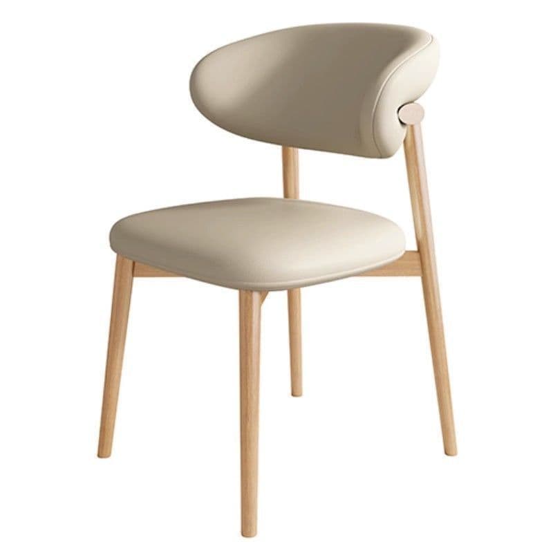 Modern Padded Armless Chair with Lumber Legs and Low Back thumbnail 8