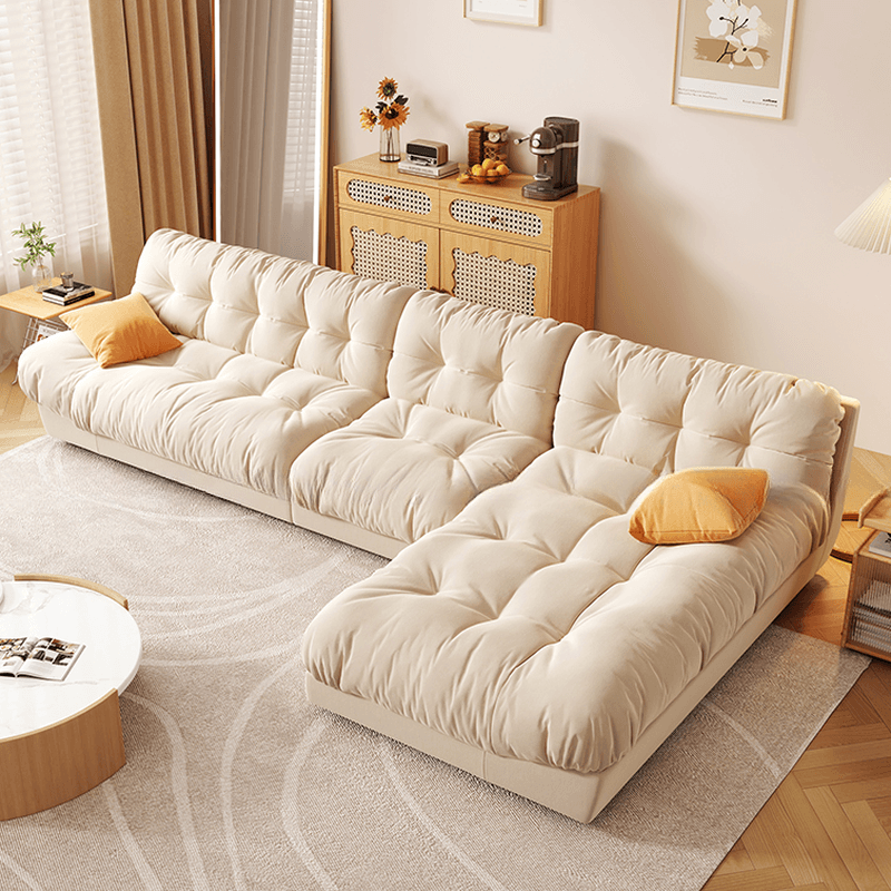 L-Shape/Straight Sofa/Sofa Chaise with Right/Horizontal Orientation and Stitch-tufted Detailing thumbnail 2