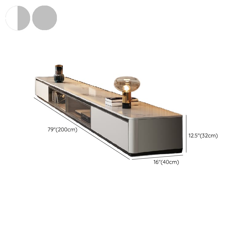 Art Deco Sintered Stone TV Stand for Sitting Room with Multiple Drawers, Storage Cabinet, Cable Management, and Door thumbnail 12