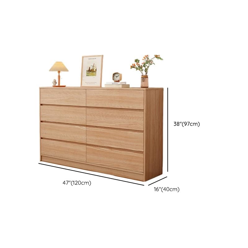 Natural Simplistic Natural Wood Double Dresser/Bachelor Chest/Lingerie Chest with 6/8/5 Drawers in Horizontal/Vertical Orientation thumbnail 16