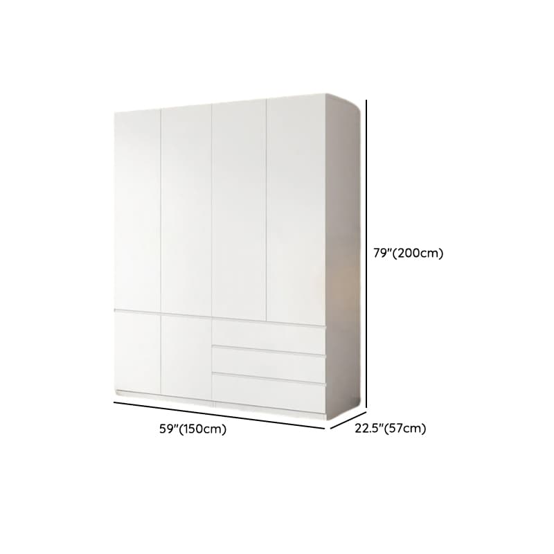White Contemporary Alloy Cabinet Armoire with 3/6/9 Drawers, Flexible Shelf, and Hanging Rod thumbnail 21