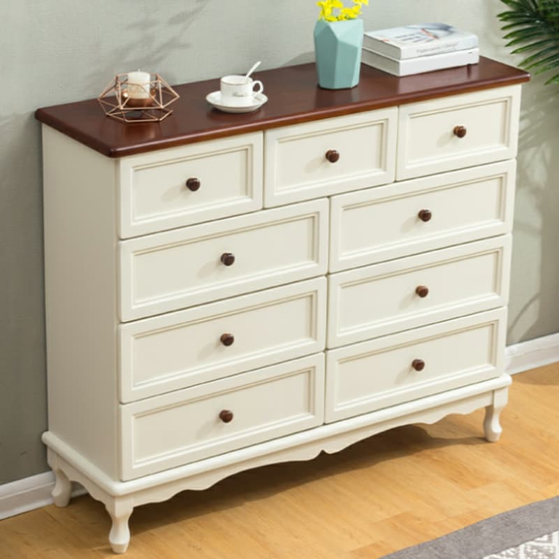 Solid Wood Countertop Storage Chest Traditional Style with Drawers thumbnail 19