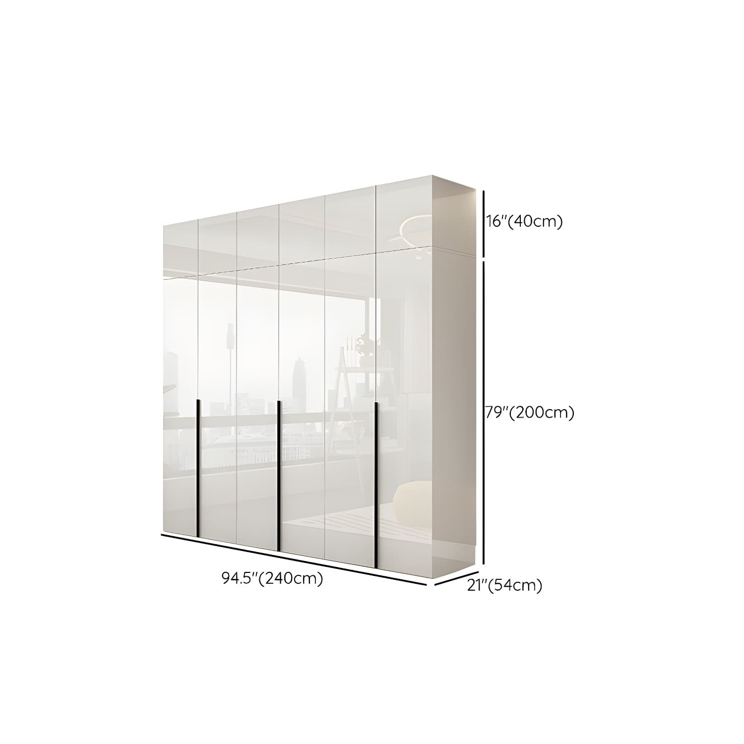 Hinged Wardrobe Armoire with Shelves White Wardrobe Closet for Home thumbnail 29