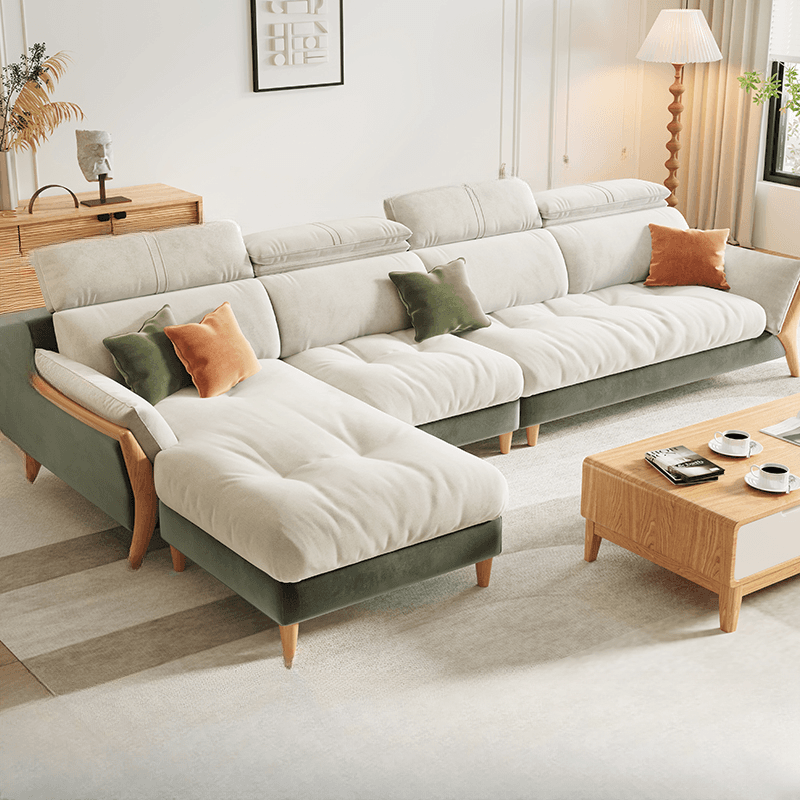 Straight/L-Shape Chalk Sofa/Sofa Chaise with Horizontal/Left Orientation and Standard Foam Seat Fill thumbnail 3