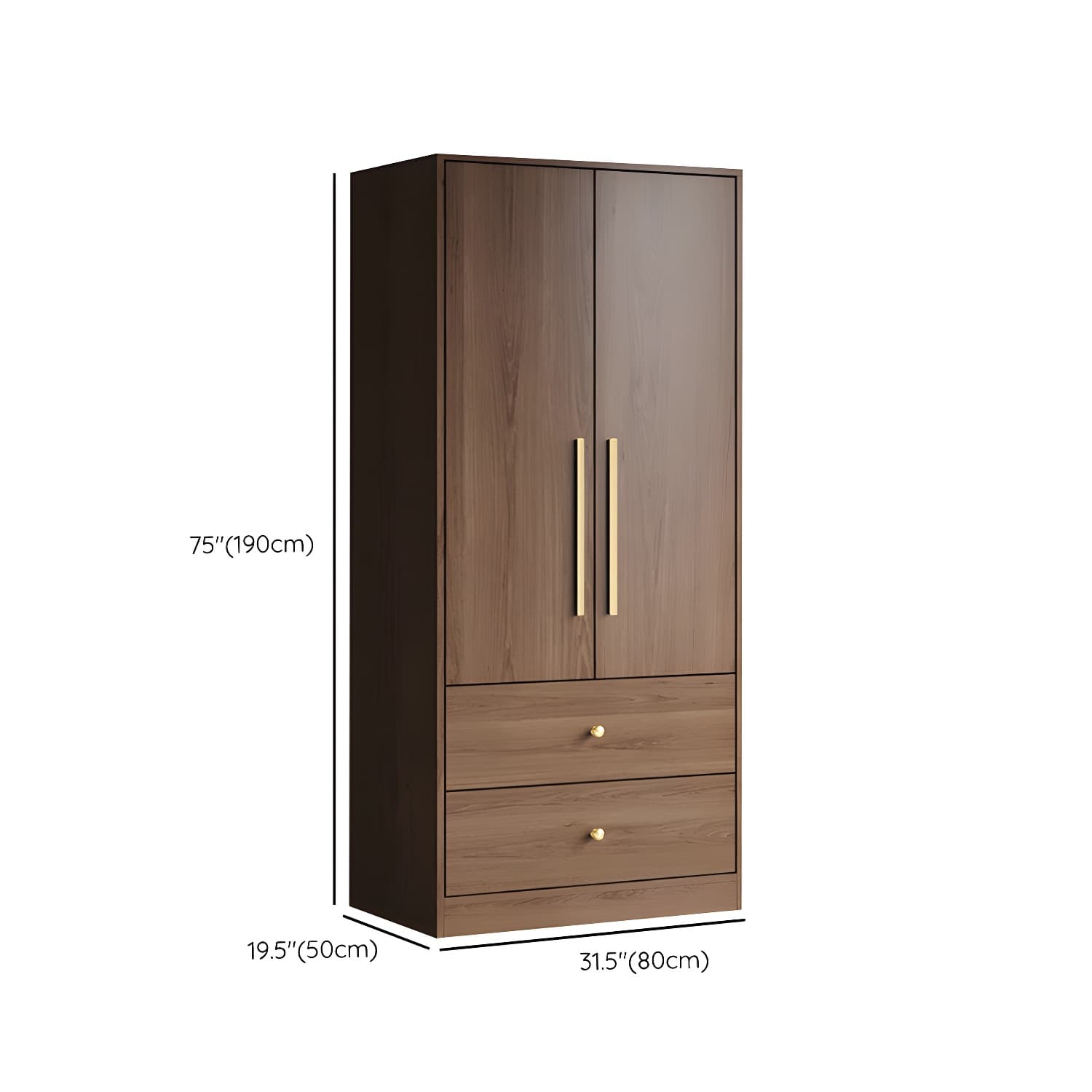 Wood Grain Design Armoires & Wardrobes with Soft Close Door and Storage Space thumbnail 14