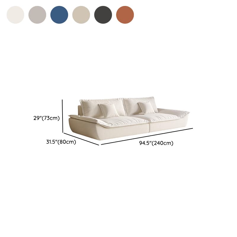 Modish Solid Color Stain Resistant Standard Sofa/Loveseat for 3-seater/4-seater/5 Person with 2 Pillows thumbnail 18